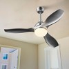 Costway 48'' Ceiling Fan w/ Remote Control Dimmable LED Light Modern Reversible Blades Silver\White - image 2 of 4