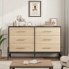 Whizmax 52" Wide 6 Dresser for Bedroom, with Storage Freestanding, Wooden Closet Dresser Storage for Bedroom Home Office Brown Natural - 2 of 4