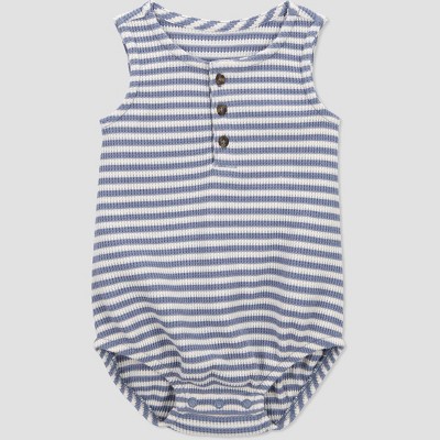 Image of Carter's Just One You® Baby Boys' Striped Bubble Romper - Blue/White Newborn