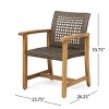 Patio Arm Chair Set Of 2,Wood Patio Chair With Wicker Weave Seat,Outdoor Arm Chair,Arm Chair For Patio,Backyard-Cuddlewood - 4 of 4