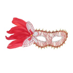 Unique Bargains Side Feather Masquerade Princess Half Face Party Mask 1 Pc - 1 of 4
