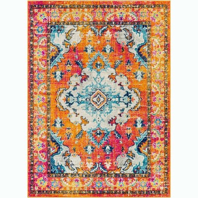 Mark & Day Kreijl 6'7"x9' Rectangle Woven Indoor Area Rugs Bright Orange: Stain-Resistant, Traditional, Polypropylene