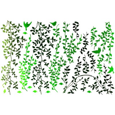 Slickblue Green Curtain Vinyl Wall Decals - Fresh, Natural Design for Living Room, Bedroom, and More