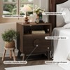 Modern Night Stand, Wood Nightstand Bedside Table End Table with Charging Station, Drawers and Storage Shelf for Living  Bedroom - 3 of 4