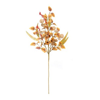 30" Mixed Fall Foliage Pod Spray with Birch and Eucalyptus Leaves