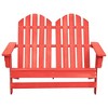 vidaXL 2-Seater Patio Adirondack Chair, Solid Wood Fir, Red - 2 of 4