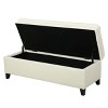 CAVINAS Oval Polyester Storage Ottoman Bench with Metal Legs,Upholstered Storage Ottoman,Storage Benches for Living Room,Bedroom - 2 of 4