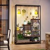 Gulches Rustic 70.9" Tall Plant Stand, 7-Shelf Flower Bonsai Shelf with 6 S-Hanging Hooks, Brown - 3 of 4