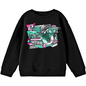 Bioworld Sonic The Hedgehog Street Art Youth Black Crew Neck Sweatshirt - 1 of 3
