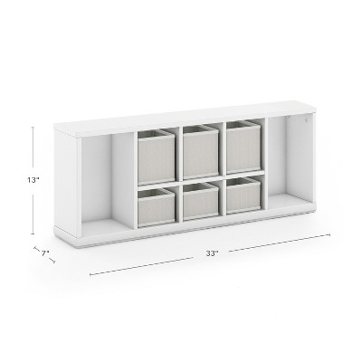 Creamy White Kids' Cubby Organizer with Woven Bins