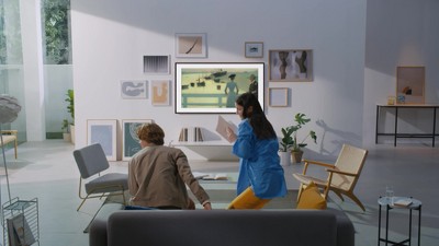 Modern Teak Customizable Bezel for 50" Samsung Frame TV