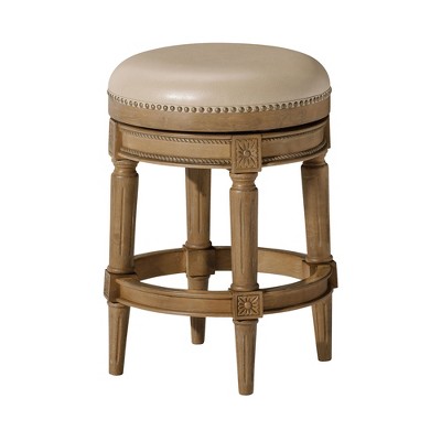 Maven Lane Pullman Backess Kitchen Stool with Vegan Leather Upholstery