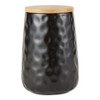 Design Imports Black Matte Dimple Texture Ceramic Canister Set/2 - 3 of 4