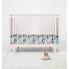 Bacati - Aztec Print Kilim Aqua Orange Navy 100 percent Cotton Universal Baby US Standard Crib or Toddler Bed Fitted Sheet - 4 of 4