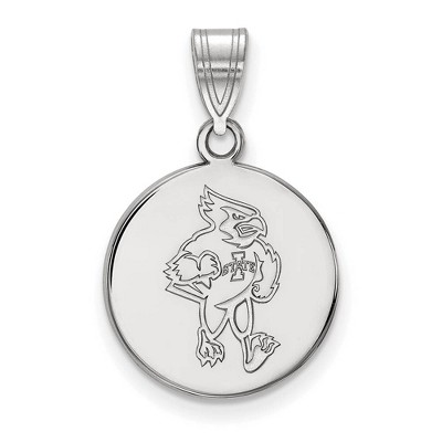 Black Bow Jewelry 10k White Gold Iowa State Cyclones NCAA Medium Pendant