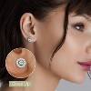Gilded Lab-Grown Diamond Sterling Silver & 14KT Yellow Gold-Plated Stud Earrings for Women, Round Halo Shaped, 1/4, 1/2, 3/4, 1 Carat Total Weight - 3 of 4