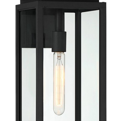 Matte Black Rectangular Prism Glass Outdoor Wall Light