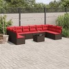 vidaXL 11 Piece Patio Sofa Set with Cushions Brown Poly Rattan - 2 of 4