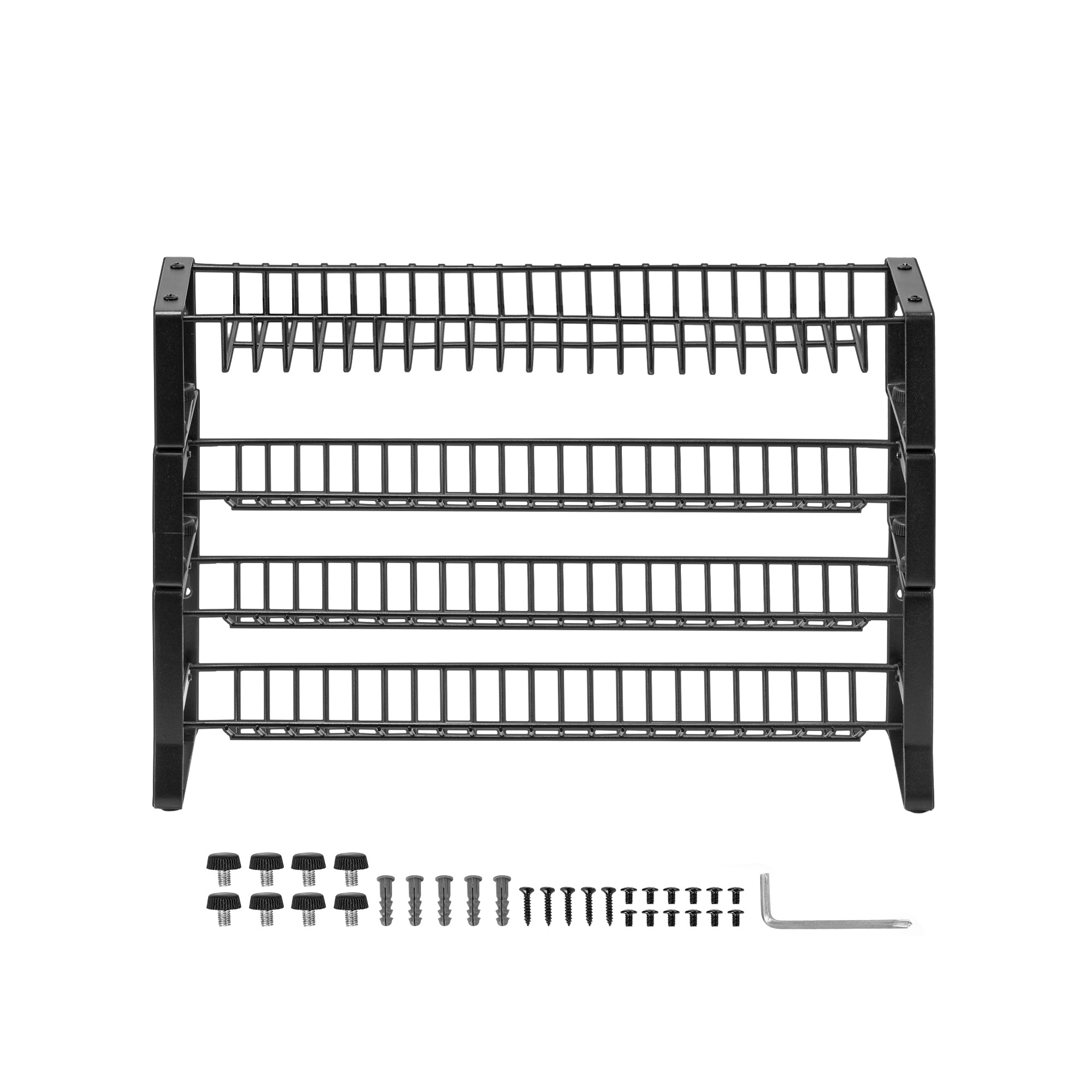 VEVOR Detachable Spice Rack Organizer for Cabinet, 4 Tie Stackable Seasoning Organizer, Spice Jars Kitchen Storage, Black