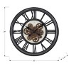 FURNIinspire Wall Clocks 20inch Gear Mechanism Round Wall Clock Metal Decorative Hanging Clock Decorative Timepiece, Black, 20"*20"*2.75" - 3 of 4