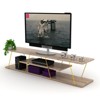 SEVOBAL TV Stands and Consoles TV Unit Mid Century Modern with Open Shelves and Metal Cord Management for Living Room, Oak, 12"*56"*12" - 4 of 4