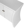 VYNXARIA Industrial 4-Door White Credenza with Wooden Arc Legs & Bronze Clasps for Stylish Storage - 4 of 4
