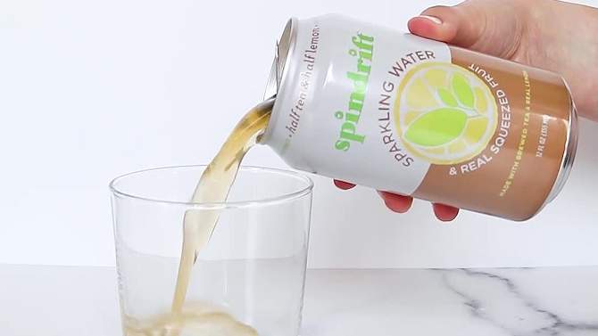 Spindrift Half Tea/Half Lemon Sparkling Water - 8pk/12 fl oz Cans, 2 of 8, play video