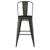 Flash Furniture Carly Commercial Grade 30" High Metal Indoor-Outdoor Bar Height Stool with Back and Polystyrene Seat - 3 of 4