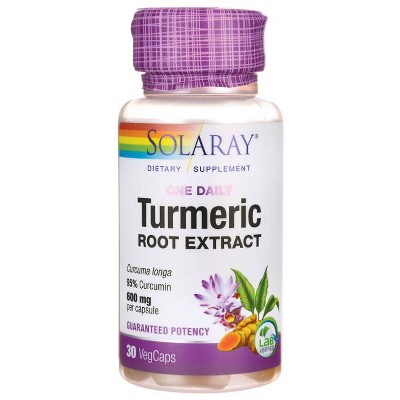 Solaray Herbal Supplements One Daily Turmeric Root Extract 600 mg Capsule 30ct
