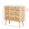 Nordlys 3-Drawer Solid Wood and Natural Rattan Dresser Exotic Boho Bedroom - 4 of 4