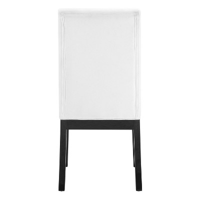 White Faux Leather Upholstered Parsons Side Chair Set
