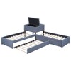 YOOCOZZ L-Shaped Upholstered Bed with Trundle, Drawers, and Integrated Desk - Gray - 4 of 4