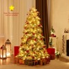 Costway 6/7 FT Artificial Snow-flocked Christmas Tree with 130 Balls, Lights, 616 Branch Tips - 4 of 4
