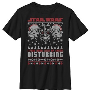 Boy's Star Wars Ugly Christmas Lack Of Cheer Disturbing T-Shirt - 1 of 4