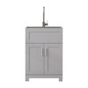 Wooakway 24" White Laundry Utility Cabinet with Stainless Steel Sink - 4 of 4