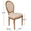 Set of 2 French Country Linen Upholstered Dining Chair with Solid Wood Legs, 4L-ModernLuxe - 3 of 4
