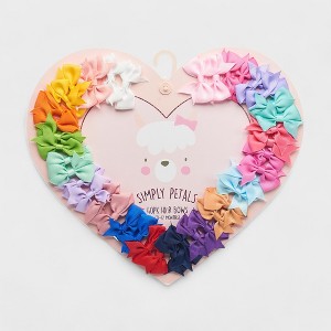 Simply Petals 40 Pack Heart Themed Hair Bow Set -  Assorted Baby Bows for 0-12 Months, Colorful Clips for Infants, Girl, 40pcs - 1 of 4