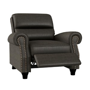 HL Home, Bustle-Back Pushback Recliner with Nailheads - 1 of 4