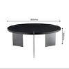Round Coffee Table with Walnut Wood Top and Black Metal Base,Modern Centerpiece for Living Room-Maison Boucle - 3 of 4