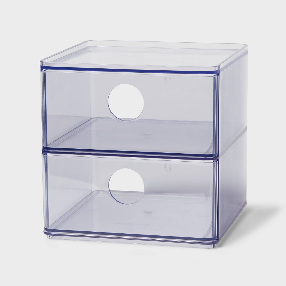 Photos - Bathroom Cabinet Clear Stackable Drawer - Brightroom™: Plastic Shower Organizer & Bath Caddy, 6"x6"x6"