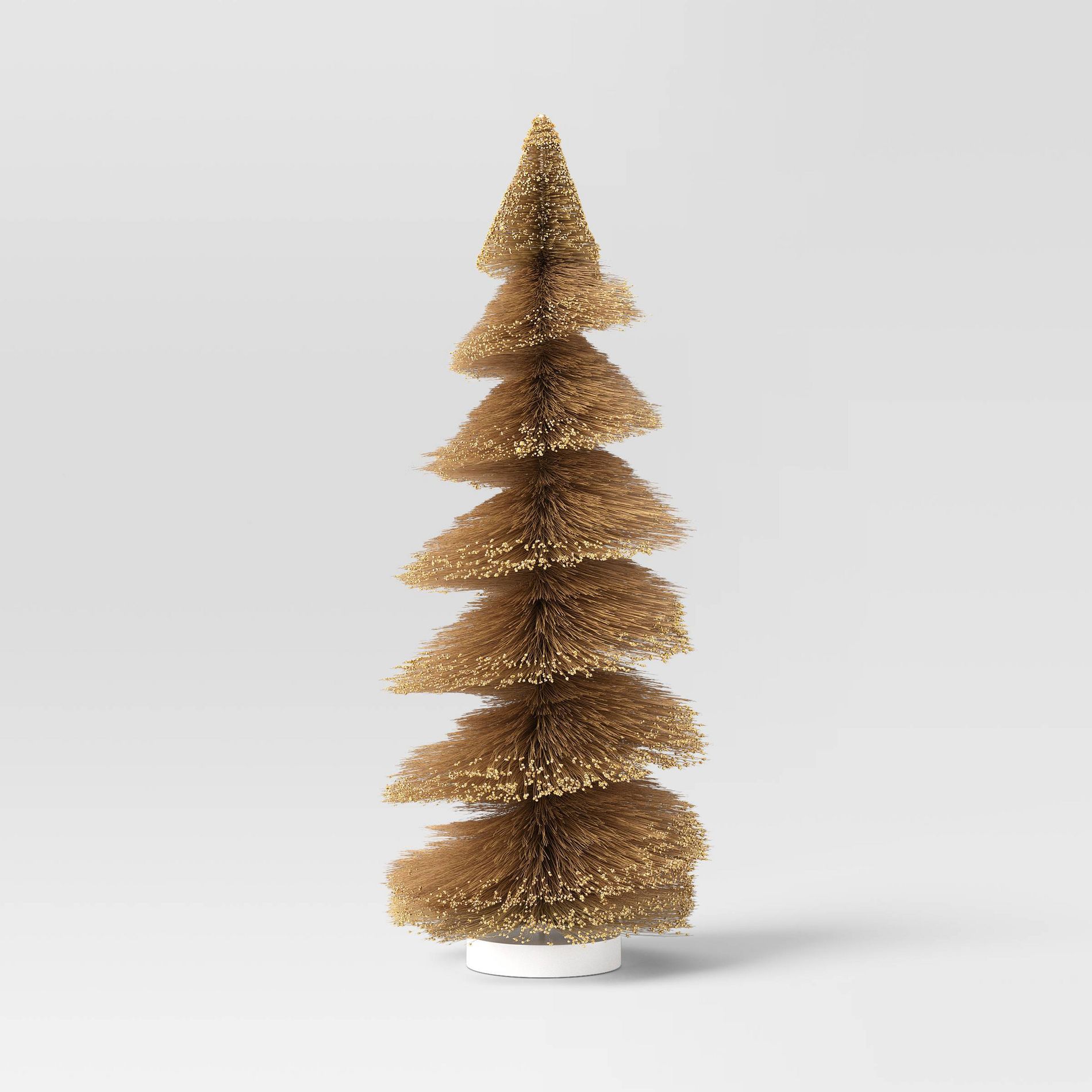 16" Christmas Spiral Sisal Tree Gold Glitter - Wondershop™