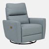 Swivel Recliner Chair, PU Leather Upholstered Rocker Recliner with Adjustable Footrest and Curved Armrest, Modern Reclining Sofa for Living Room - 2 of 2