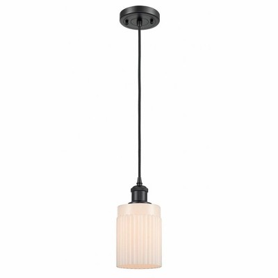 Hadley - 1 Light Cord Hung Mini Pendant In Art Deco Style-8 Inches Tall and 4.5 Inches Wide
