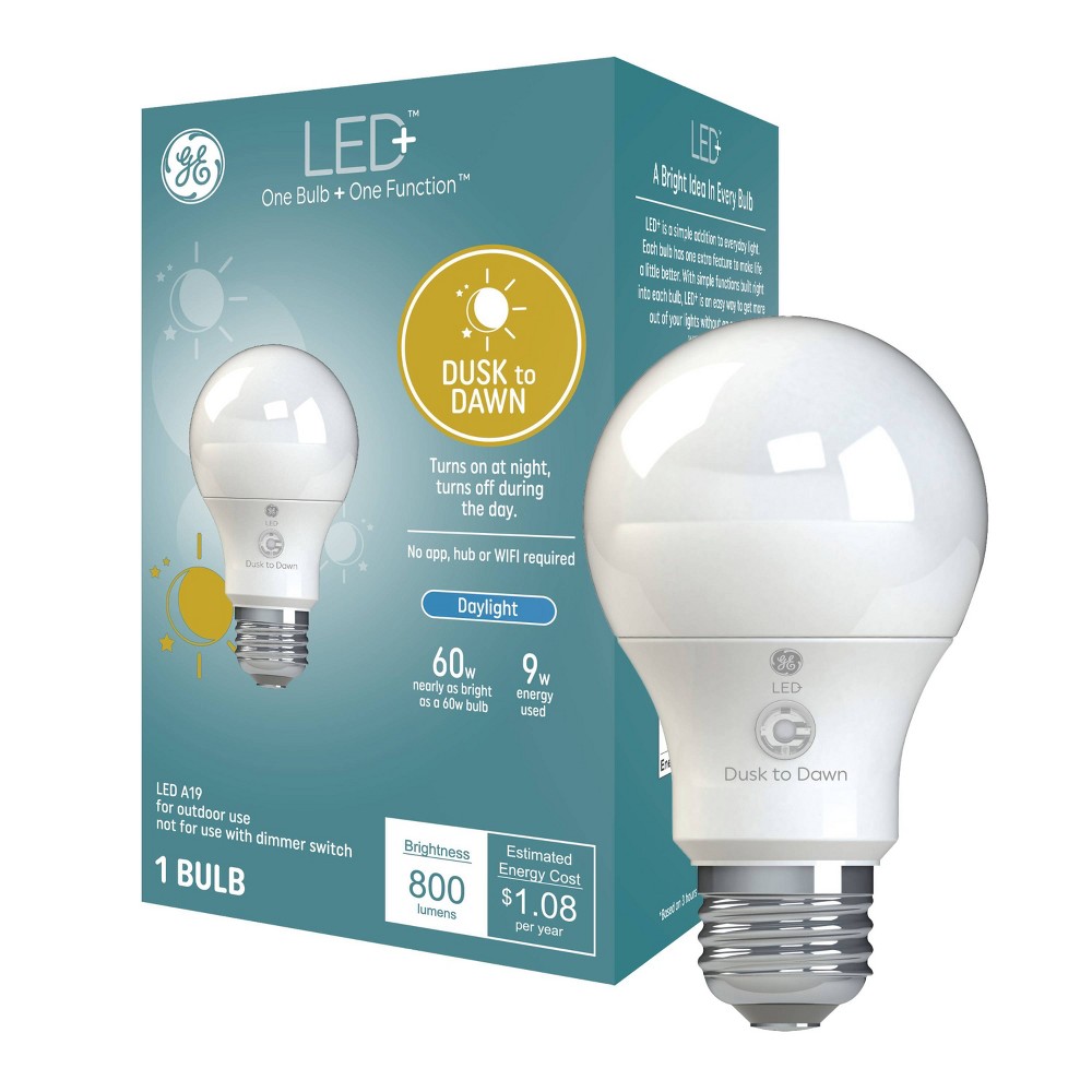 Photos - Light Bulb General Electric GE LED+ Dusk to Dawn A19 LED  Daylight 