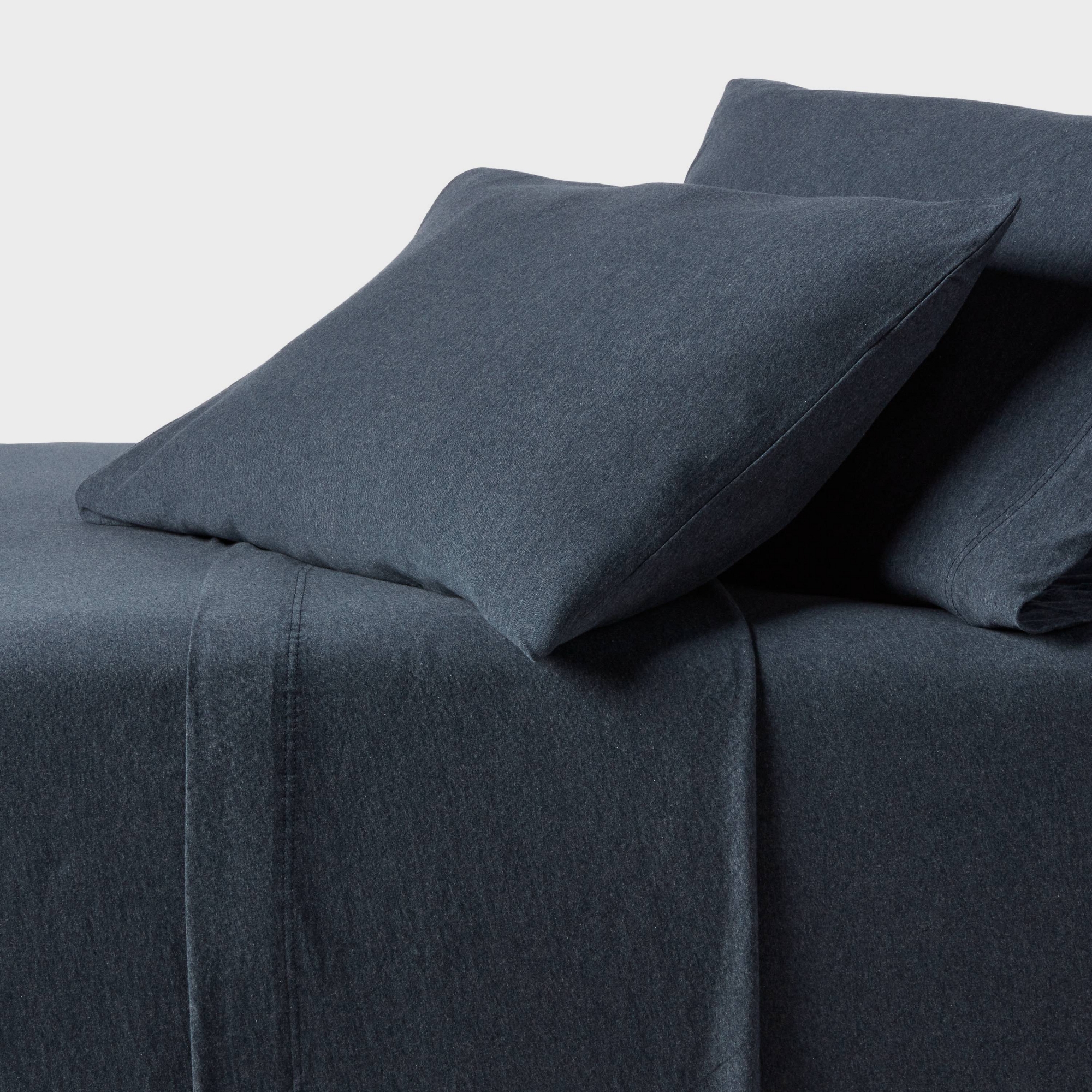 Full Cotton Jersey Sheet Set Heather Blue - Threshold™