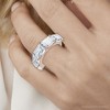Pompeii3 5.10Ct Emerald Cut Diamond 5 Stone Wedding Anniversary Ring 14k Gold Lab Created - 3 of 4
