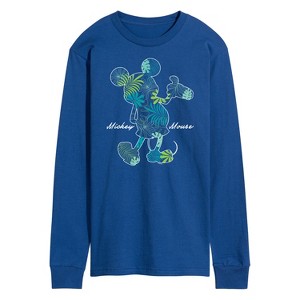 Men's - Disney - Mickey Mouse Tropical Silhouette Long Sleeve Graphic T-Shirt - 1 of 4