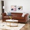 84"W Velvet Upholstered 3 Seater Sofa Couch,Modern Velvet Couch 3 Seater Sofa With Curved Backrest And Rolled Arms -Maison Boucle - 2 of 4
