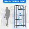 Modern Storage Shelf with 4 Compartments & Metal Legs, Freestanding Organizer,Book Shelves Display Shelves - 2 of 4