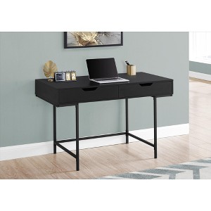 Vynxaria 48" Black Desk Computer Desks Office Table with Drawers Home Office Organizer for Laptop Documents - 1 of 4